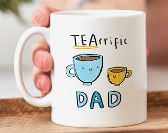 Tea-rrific Dad Mug - Personalised Gift, Birthday Gift, Father's Day Gift