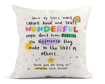 Head Teacher Thank You Cushion – Appreciation Gift - End of Term