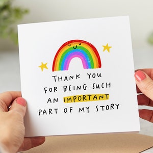 Thank You For Being Part Of My Story Card - Teacher Thank You Card, Best Friend, Mentor, Friend, End Of School, Appreciation, Personalised