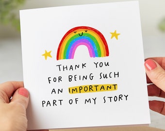 Thank You For Being Part Of My Story Card - Teacher Thank You Card, Best Friend, Mentor, Friend, End Of School, Appreciation, Personalised