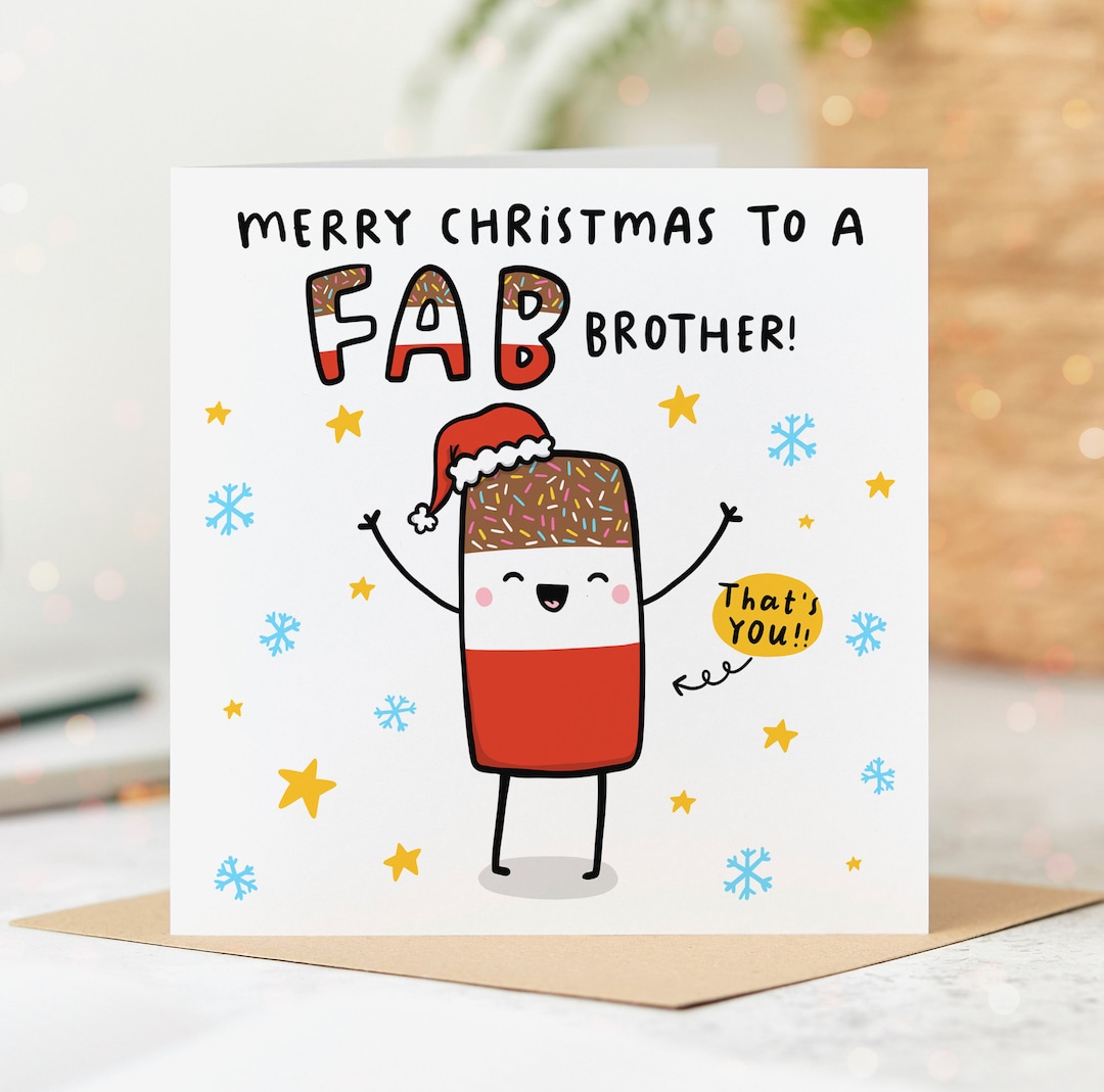 Fab Brother Christmas Card Funny Christmas Card - Etsy