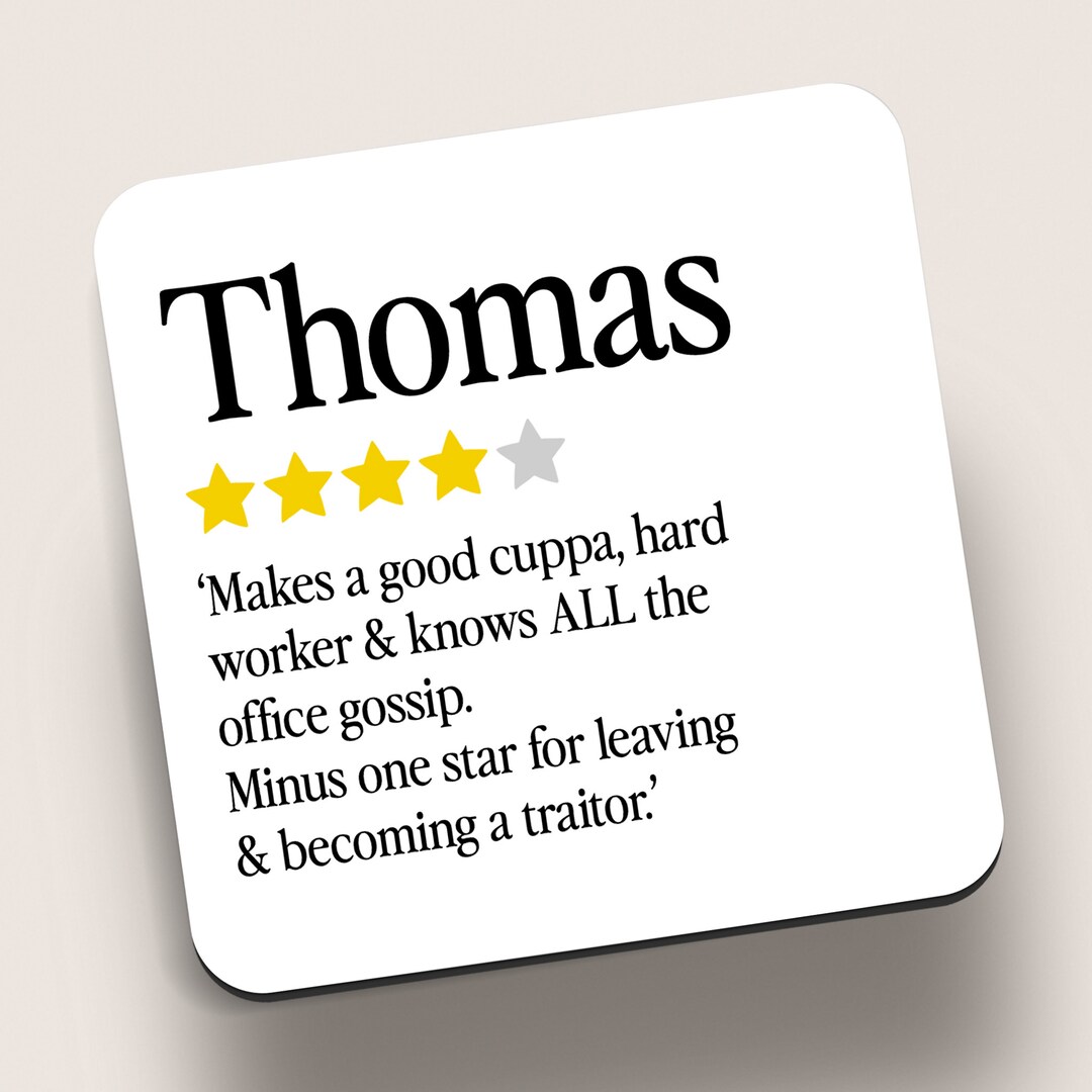 Funny New Job Coaster Personalised Coaster Funny Gift Four Etsy UK