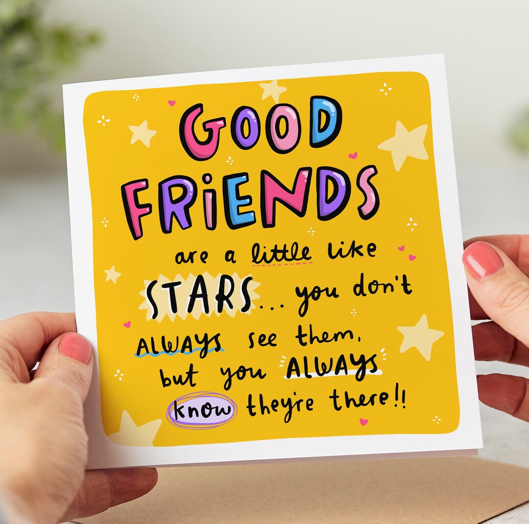 Postivity Friend Good Friends Are A Little Like Stars Positivity Card - Thank You Card ...