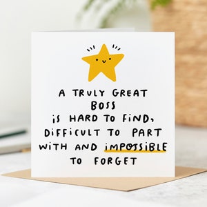 A Truly Great Boss Is Hard To Find - Thank You Card for Boss - Personalised Card