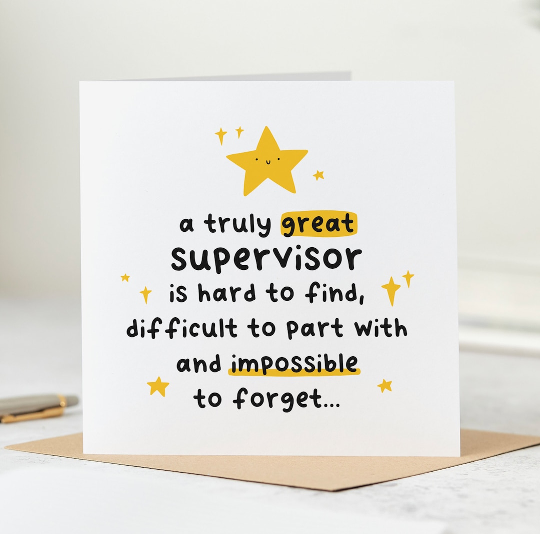 A Truly Great Supervisor is Hard to Find - Thank You Card, Leaving New ...