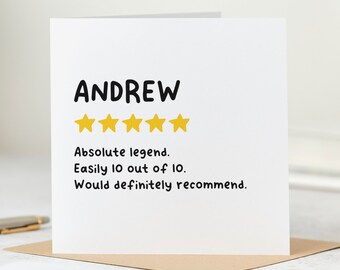Absolute Legend Personalised Card - Funny Card, Birthday Card, Leaving Card, Congrats Card, Thank You Card
