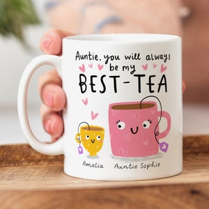 Auntie My Best-Tea Mug Personalised Gift, Funny Gift, Auntie Gift, Best Auntie Mug image 1