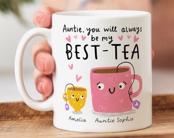 Auntie My Best-Tea Mug - Personalised Gift, Funny Gift, Auntie Gift, Best Auntie Mug