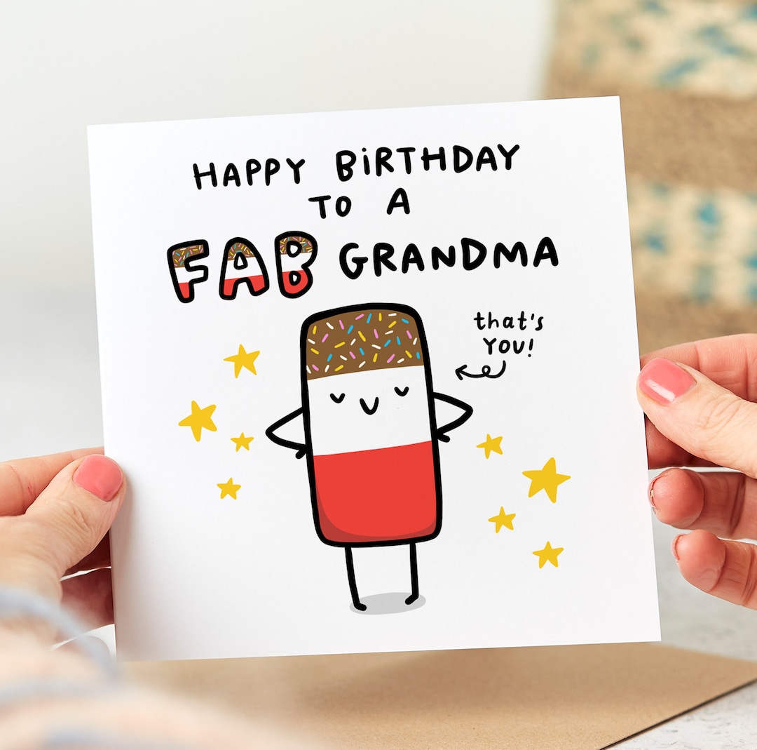 To A Fab Grandma Birthday Card - Funny Grandma Birthday Card - Happy ...