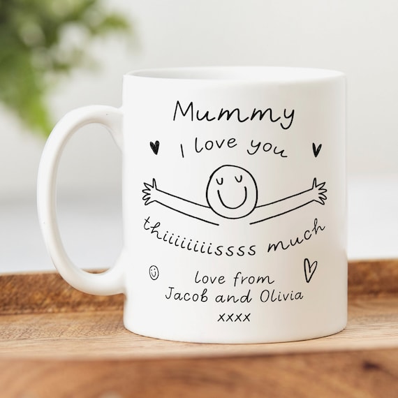Mummy I Love You This Much, Mummy We Love You This Much Mug - Personalised Mummy Mug, Birthday Gift, For Mum, Mummy, For Her