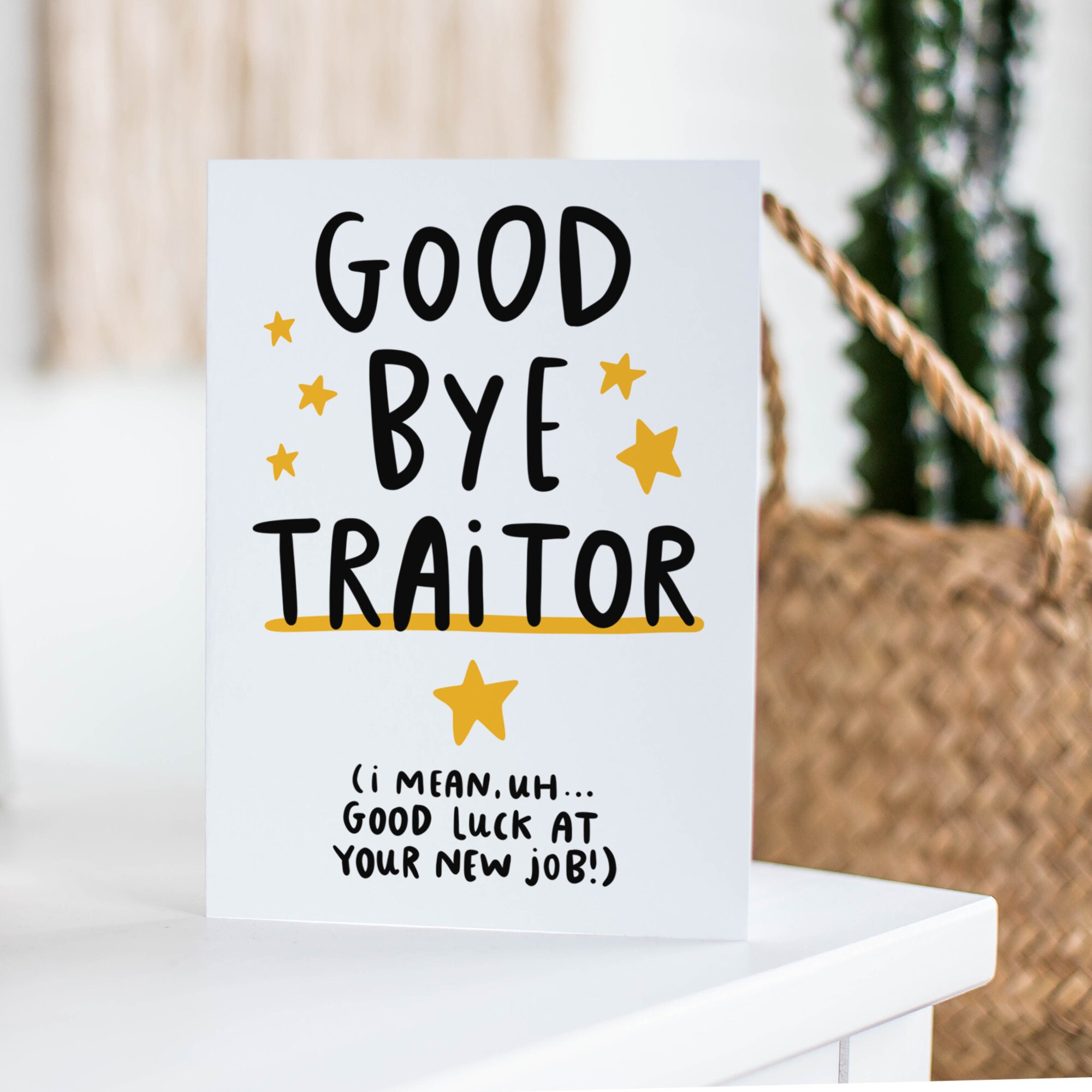 Goodbye Traitor New Job Traitor Card Funny Card Card for Etsy