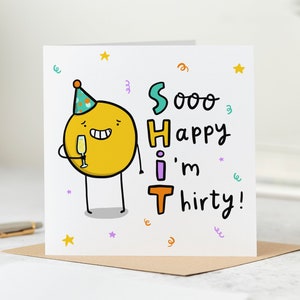 Funny 30th Birthday Card - So Happy I'm Thirty - Personalised Card