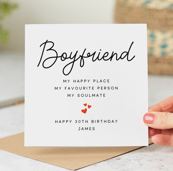 Boyfriend Personalised 30th Birthday Card, My Favourite Person, My