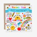 Personalised Teacher Thank You Card -  End Of School - Teacher Appreciation, Personalised Card For Teaching Assistant