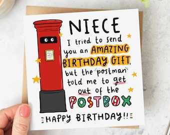 Funny Niece Birthday Card - I Tried To Send You An Amazing Gift - Personalised Card