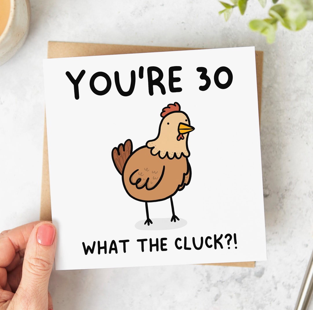 Funny 30th Birthday Card - What the Cluck - Personalised Card - Etsy UK