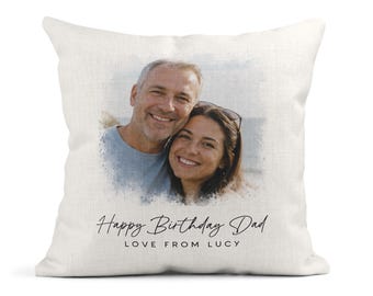 Cojín personalizado con foto para papá, regalo de cumpleaños con imagen personalizada.