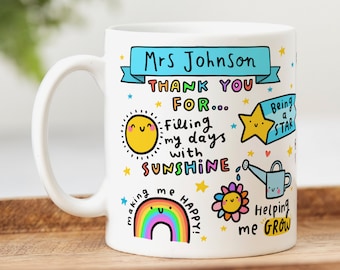Personalised Teacher Thank You Mug - Personalised Teacher Gift - Thank You Teacher Gift, Christmas Gift