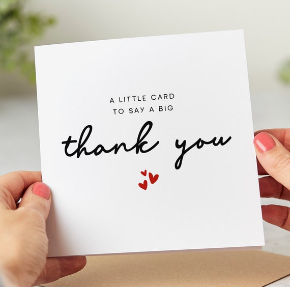 Thank You Card - A Little Card To Say A Big Thank You - Personalised Card