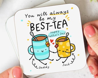 Daddy My Best-Tea Coaster - Personalised Father's Day Gift - Daddy Gift - Dad Gift