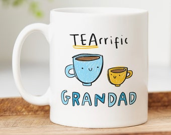 Tea-rrific Grandad Mug, Personalised Gift for Grandad, Birthday Gift, Father's Day Gift