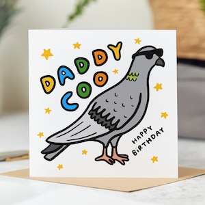 Daddy Coo Birthday Card - Funny Birthday Card, Dad Birthday Card, Personalised Card