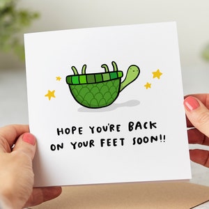 Hope You're Back On Your Feet Soon - Funny Get Well Soon Card, Thinking Of You Card - Personalised Card