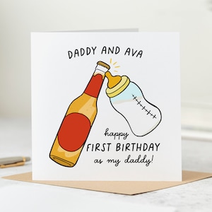 Happy First Birthday As My Daddy - Personalised Daddy Birthday Card