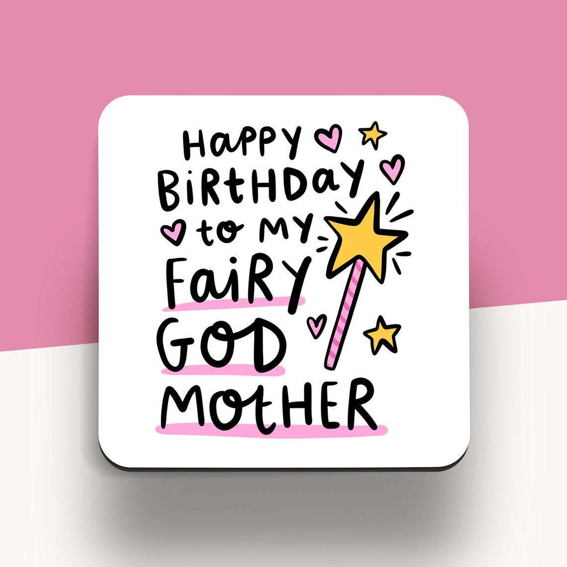 Happy Birthday To My Fairy Godmother Coaster Birthday | Etsy