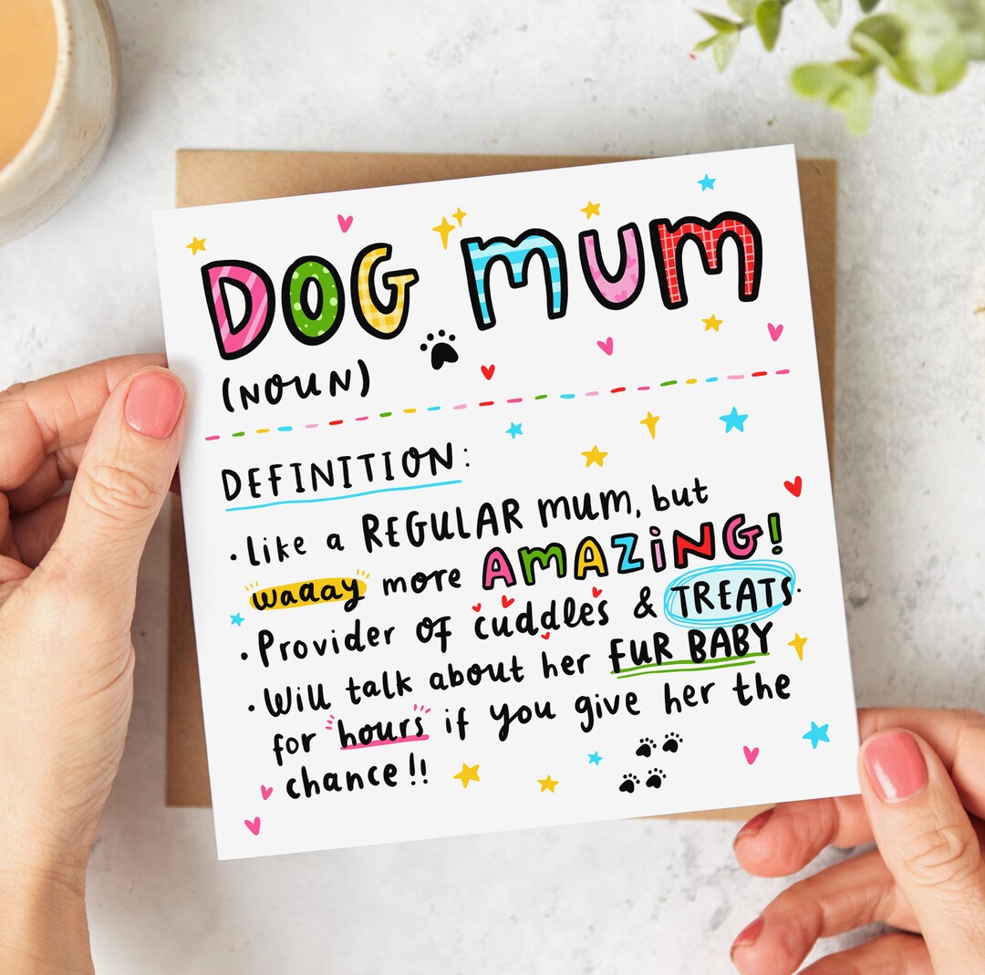 Funny Dog Mum Card Dog Mum Definition Birthday Card Mother's Day Card Personalised Card Etsy UK