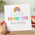 Personalised Teacher Thank You Card - Little Card Big Thank You - Rainbow - End Of Term Card