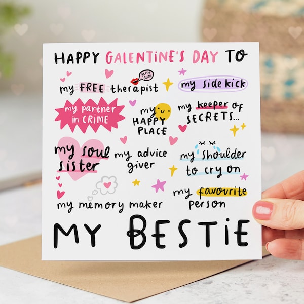 My Bestie Valentine Card, Galentine's Day Card, Funny Card, Best Friend Valentine's Day Card, Personalised Card