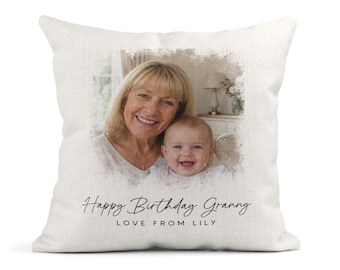 Cojín personalizado con foto de la abuela, regalo de cumpleaños con imagen personalizada.