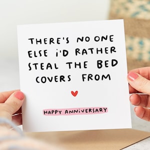 Steal The Bed Covers - Funny Anniversary Card - Personalised Card