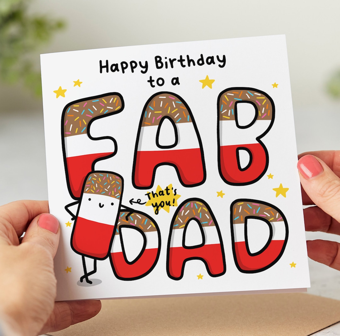 To a Fab Dad Birthday Card - Funny Birthday Card for Dad - Personalised ...