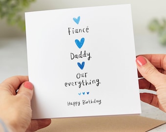 Tarjeta de cumpleaños para prometido y papá, nuestro todo