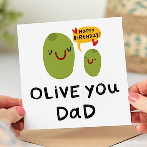 Olive You Dad, Funny Dad Birthday Card