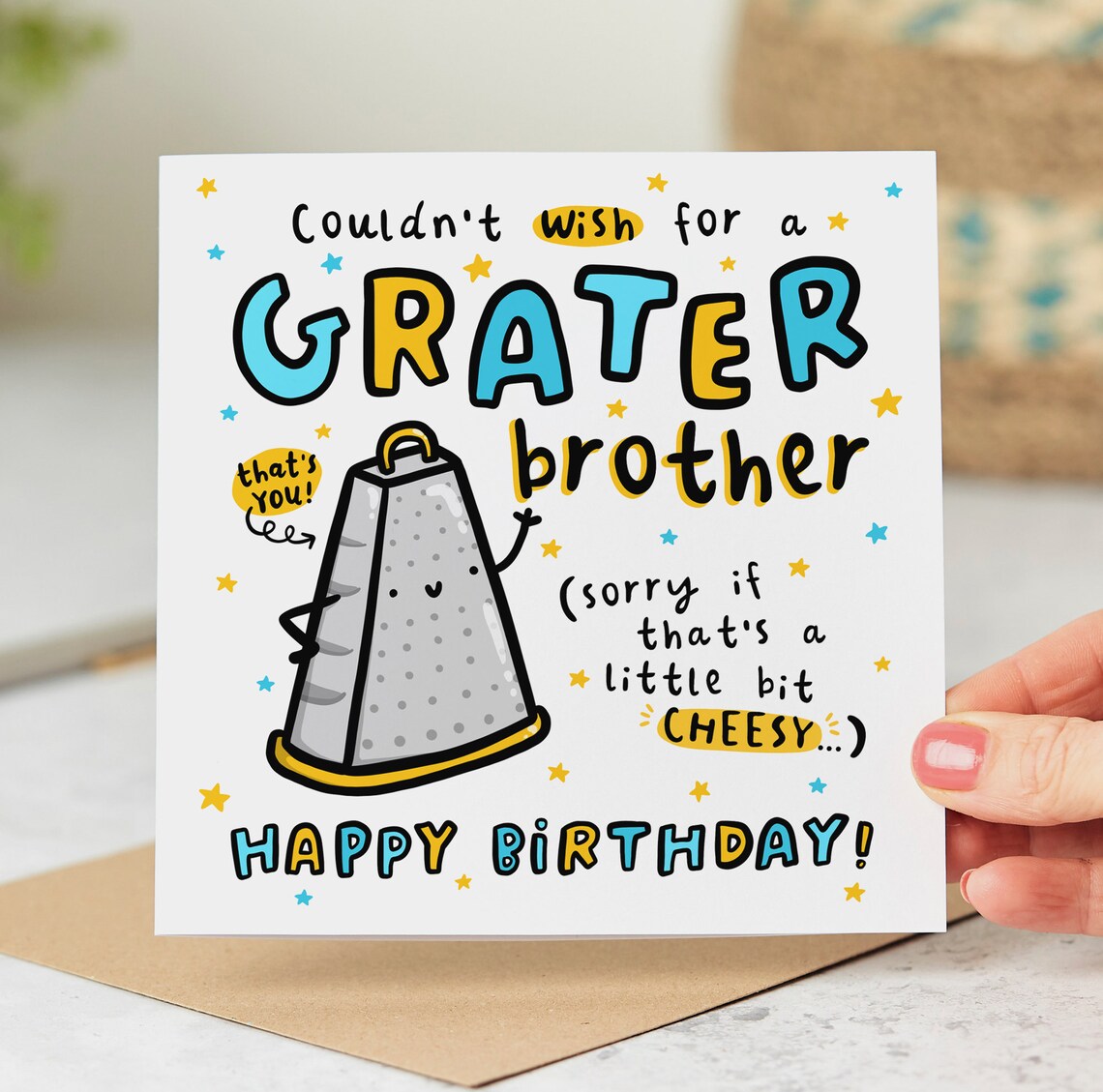 Funny Birthday Card for Brother, Couldn't Wish for a Grater Brother ...