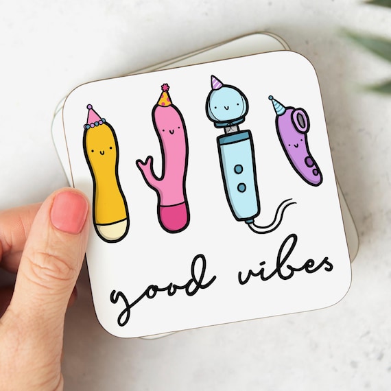 Good Vibes Coaster, Funny Gift, Rude Gift, Birthday Gift