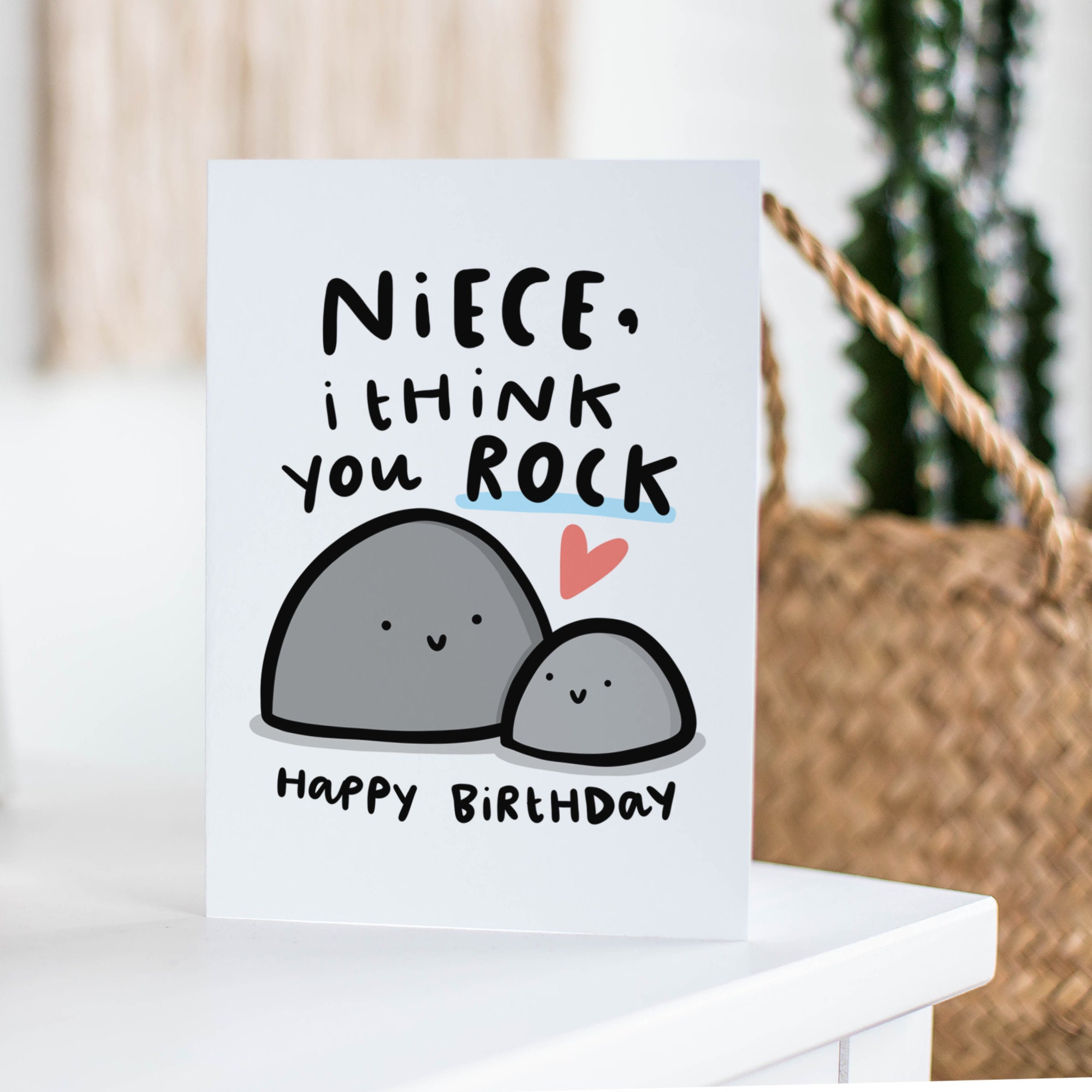 Funny Niece Birthday Card Niece I Think You Rock Best Niece Etsy