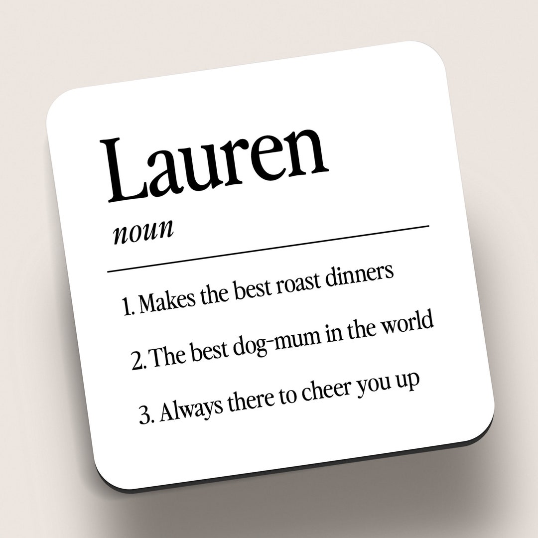 Name Definition Coaster Funny Personalised Birthday Gift, Any Name