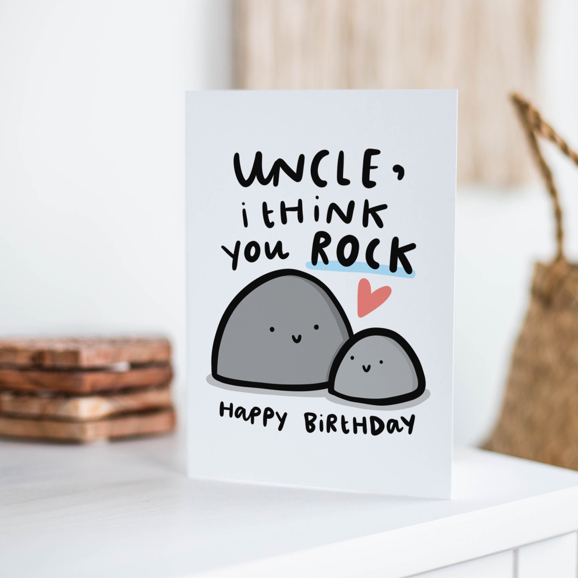 Funny Uncle Birthday Card Uncle I Think You Rock Best Uncle Etsy