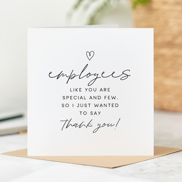 Employee Thank You Card Etsy UK