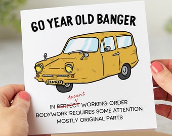 60 Year Old Banger Birthday Card - Funny 60th Birthday Card - Personalised Card