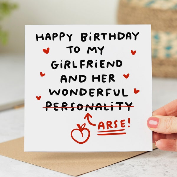 To My Girlfriend And Her Wonderful Arse Card - Funny Girlfriend Birthday Card - Nice Bum Card - Personalised Card