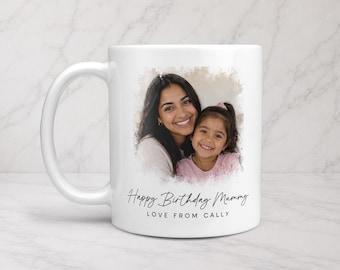 Taza personalizada de cumpleaños para mamá con foto, taza personalizada con foto para mamá