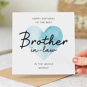 Best Brother-In-Law In The Whole World Birthday Card, Blue Heart, Best Brother-In-Law Birthday Card