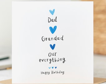 Tarjeta de cumpleaños para papá y abuelo, nuestro todo
