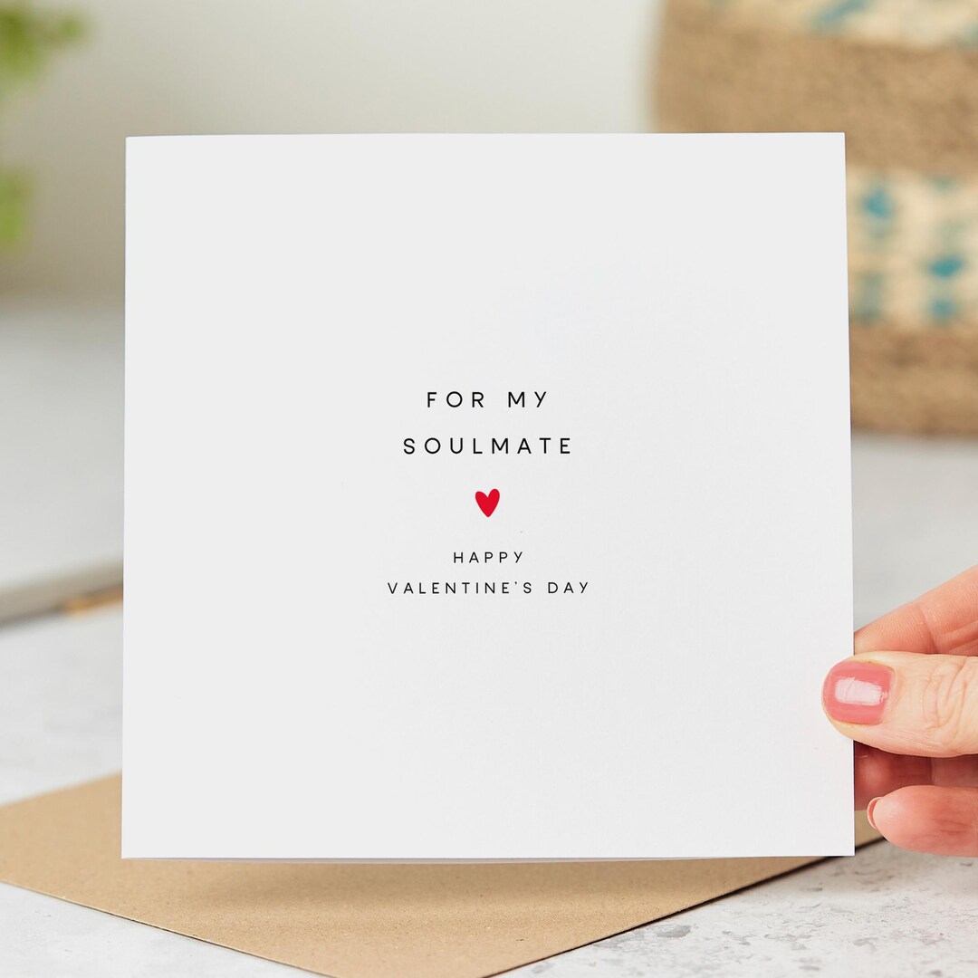 For My Soulmate Valentine's Day Card, Simple Red Heart Card ...