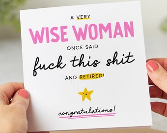 Funny Retirement Card, A Very Wise Woman Retired - Congrats On Your Retirement Card - Personalised Card